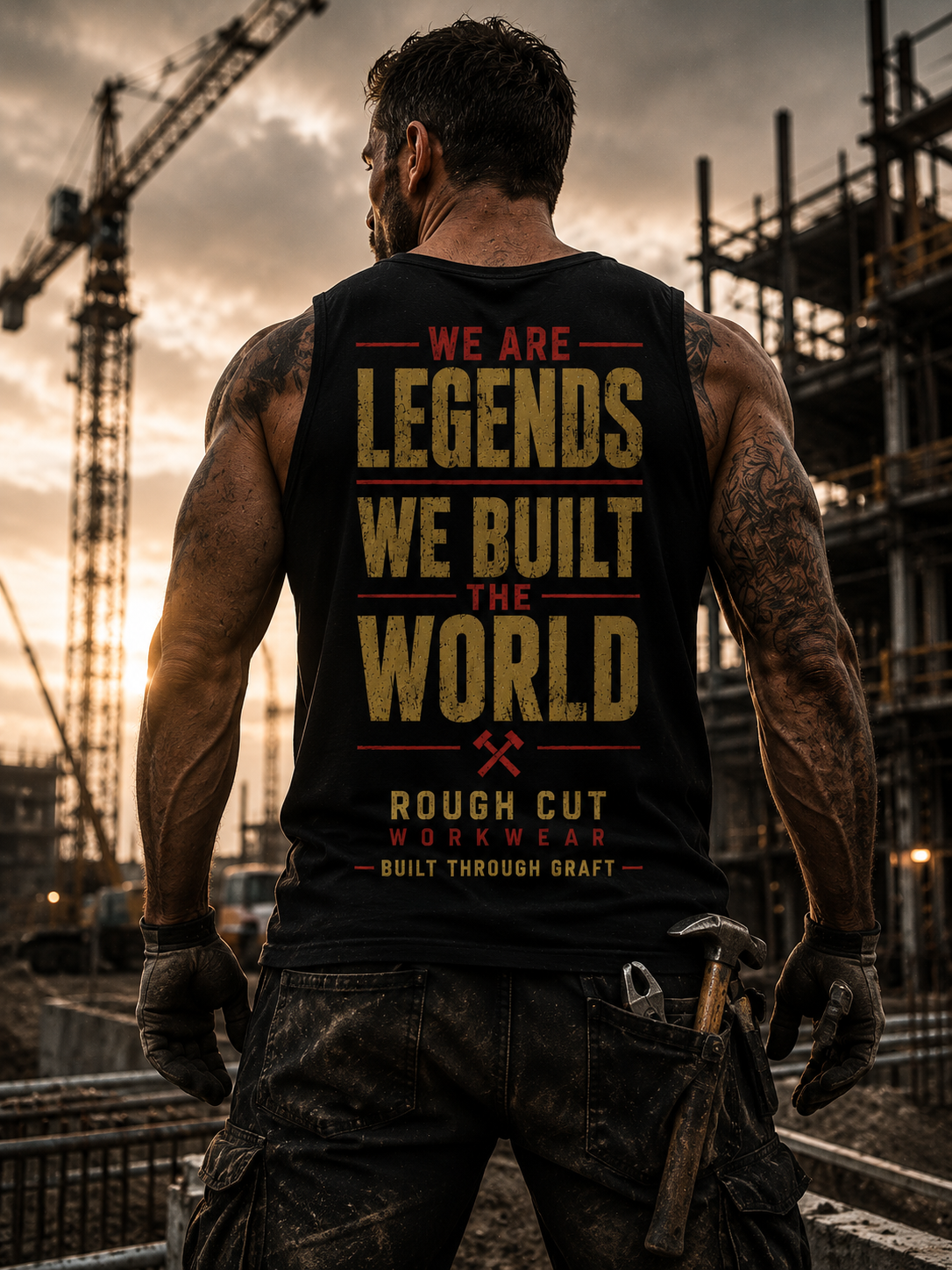 We Are Legends. We Built the World. – Premium Heavyweight Vest Description