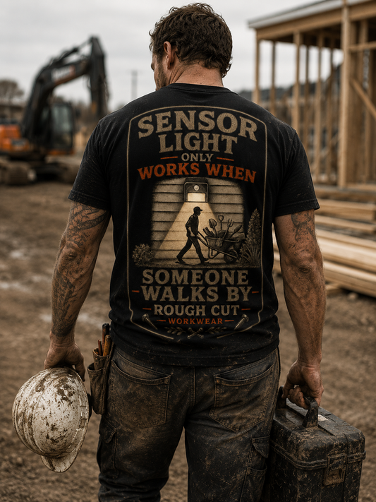 Sensor Light Only Works When Someone Walks By – Premium Heavyweight T-Shirt