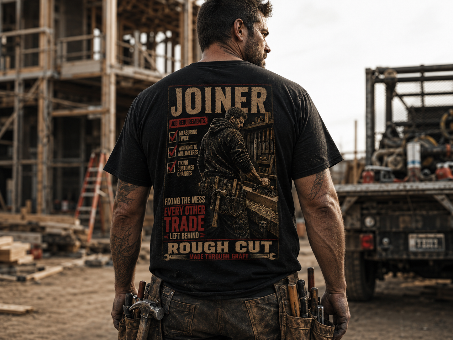 Joiner – Fixing the Mess Every Other Trade Left Behind – Premium Heavyweight T-Shirt