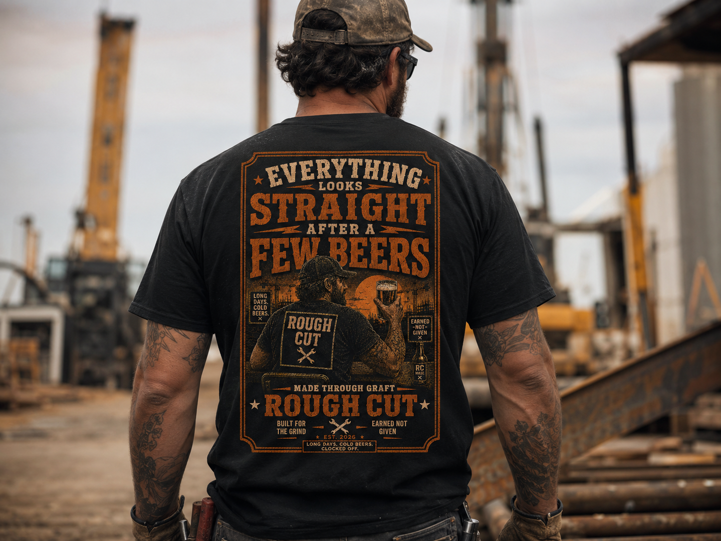 Everything Looks Straight After a Few Beers – Premium Heavyweight T-Shirt