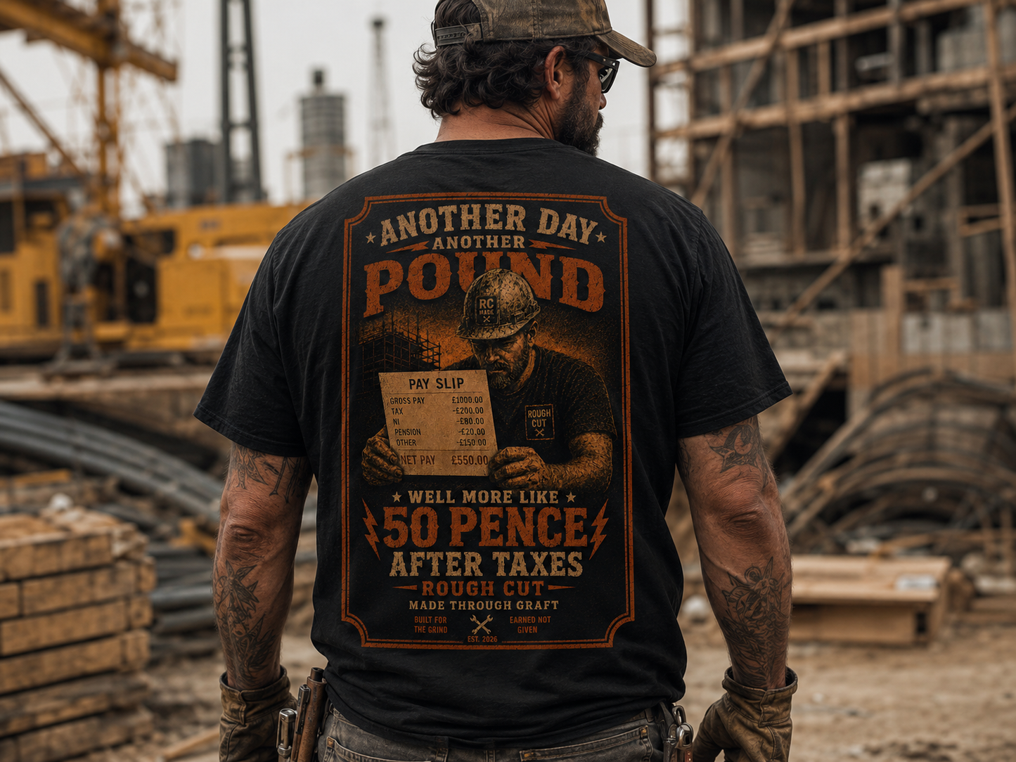 Another Day, Another Pound... Well More Like 50 Pence After Taxes – Premium Heavyweight T-Shirt