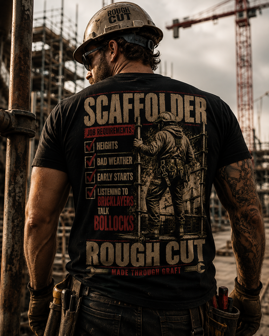 Scaffolder – Listening to Bricklayers Talk Bollocks – Premium Heavyweight T-Shirt