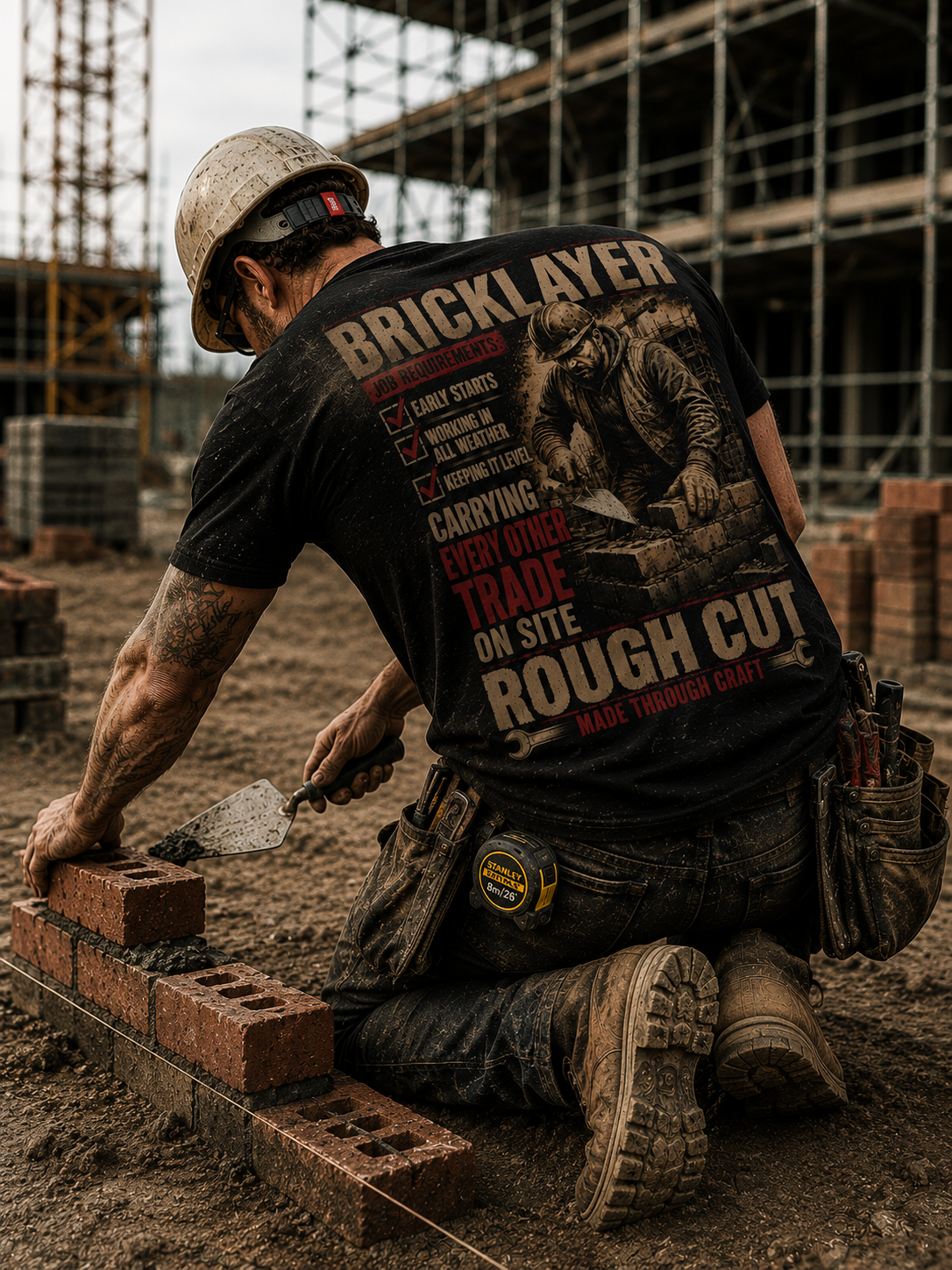 Bricklayer – Carrying Every Other Trade on Site – Premium Heavyweight T-Shirt